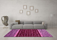 Machine Washable Abstract Pink Modern Rug, wshabs4638pnk