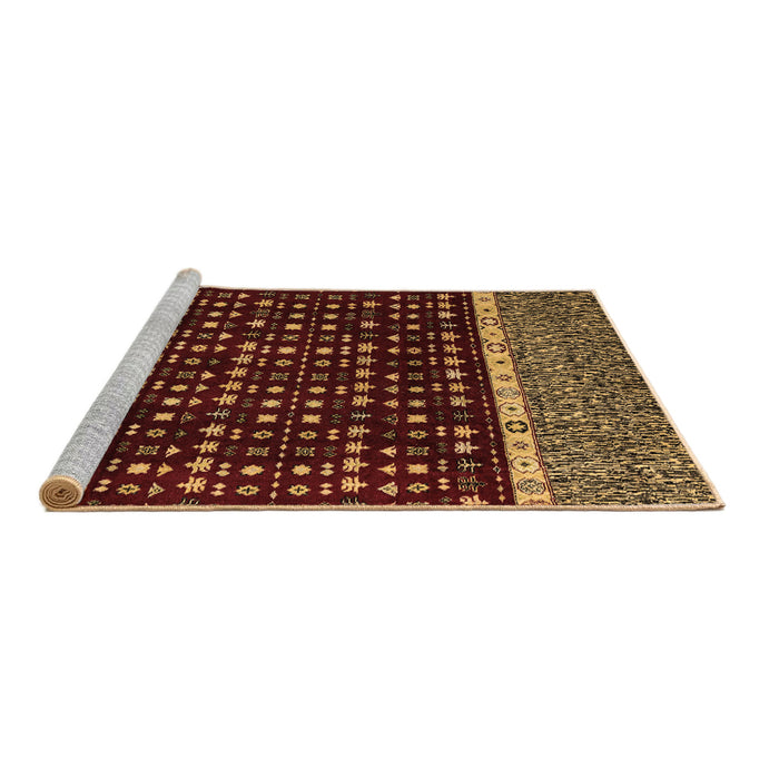 Sideview of Machine Washable Abstract Brown Modern Rug, wshabs4638brn