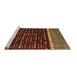 Sideview of Machine Washable Abstract Brown Modern Rug, wshabs4638brn