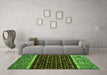 Machine Washable Abstract Green Modern Area Rugs in a Living Room,, wshabs4638grn