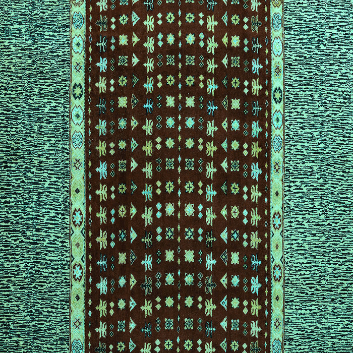 Square Abstract Turquoise Modern Rug, abs4638turq