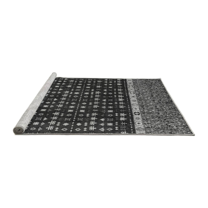 Sideview of Machine Washable Abstract Gray Modern Rug, wshabs4638gry