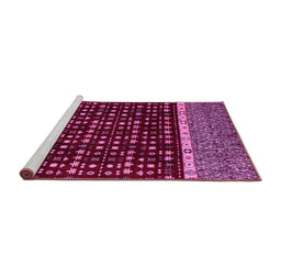 Sideview of Machine Washable Abstract Pink Modern Rug, wshabs4638pnk