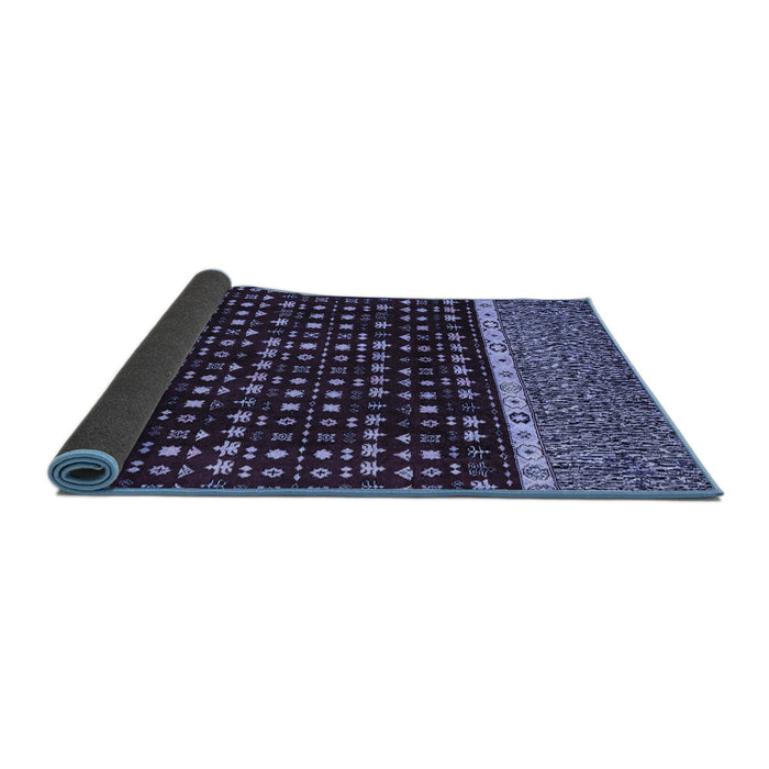 Sideview of Abstract Blue Modern Rug, abs4638blu