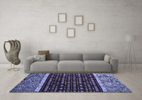 Machine Washable Abstract Blue Modern Rug, wshabs4638blu