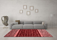 Machine Washable Abstract Red Modern Rug, wshabs4638red