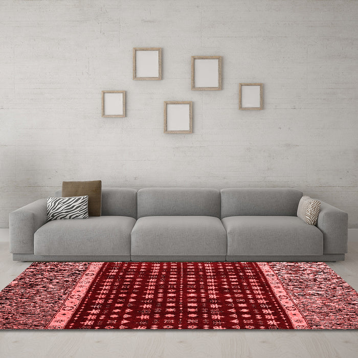 Modern Red Washable Rugs