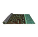 Sideview of Abstract Turquoise Modern Rug, abs4638turq