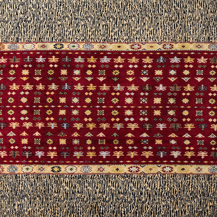 Square Abstract Orange Brown Modern Rug, abs4638