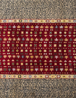 Abstract Orange Brown Modern Rug, abs4638