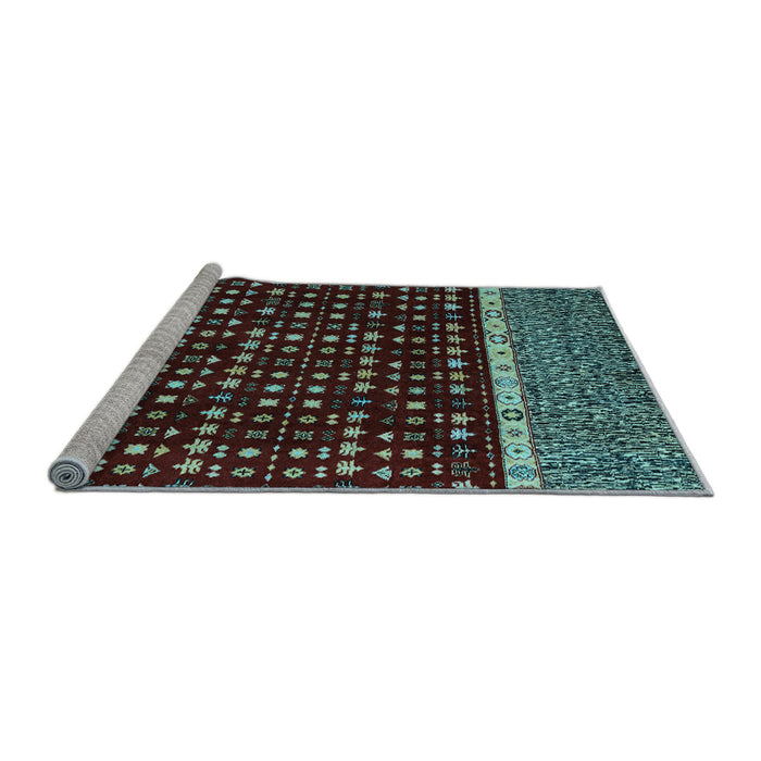 Sideview of Machine Washable Abstract Light Blue Modern Rug, wshabs4638lblu