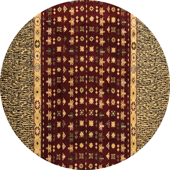 Round Machine Washable Abstract Brown Modern Rug, wshabs4638brn