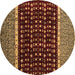 Round Machine Washable Abstract Brown Modern Rug, wshabs4638brn