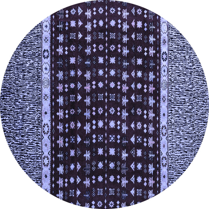 Round Abstract Blue Modern Rug, abs4638blu