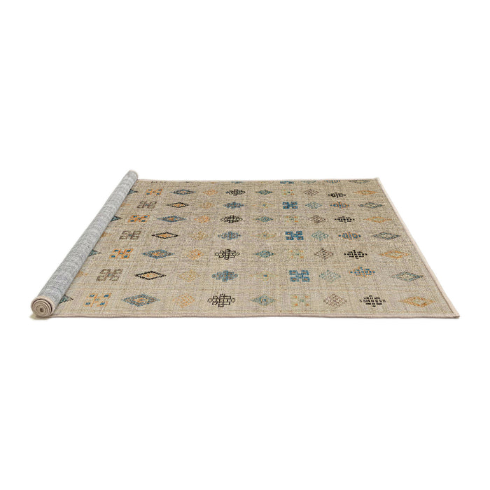 Sideview of Machine Washable Abstract Brown Rug, wshabs4639