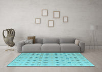 Machine Washable Solid Light Blue Modern Rug, wshabs4639lblu