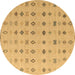 Round Solid Brown Modern Rug, abs4639brn