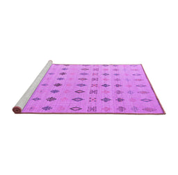 Sideview of Machine Washable Solid Purple Modern Area Rugs, wshabs4639pur