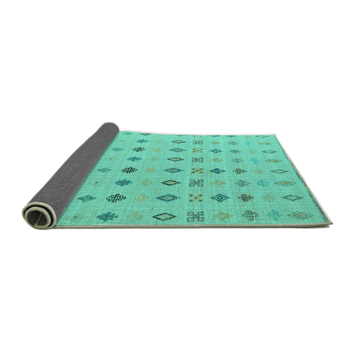 Sideview of Solid Turquoise Modern Rug, abs4639turq