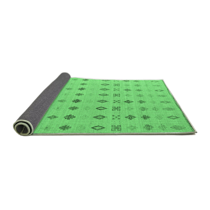 Sideview of Solid Emerald Green Modern Rug, abs4639emgrn