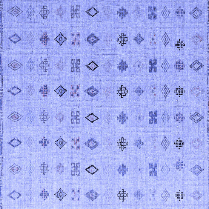 Square Solid Blue Modern Rug, abs4639blu