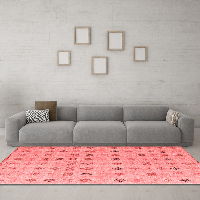 Modern Red Washable Rugs