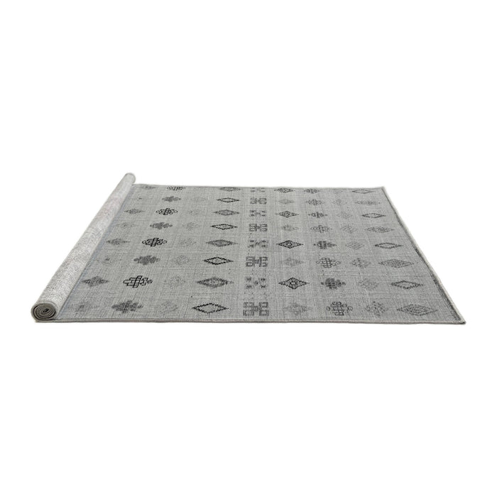 Sideview of Machine Washable Solid Gray Modern Rug, wshabs4639gry