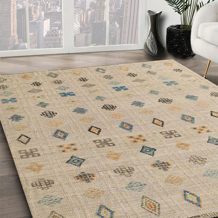 Machine Washable Abstract Brown Rug in a Family Room, wshabs4639