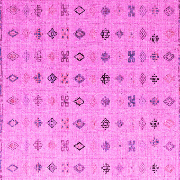 Square Machine Washable Solid Pink Modern Rug, wshabs4639pnk