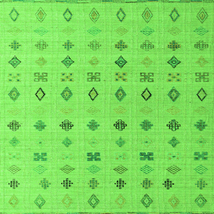 Square Machine Washable Solid Green Modern Area Rugs, wshabs4639grn