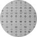 Round Solid Gray Modern Rug, abs4639gry