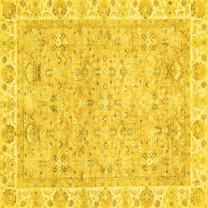 Square Machine Washable Abstract Yellow Modern Rug, wshabs463yw