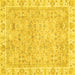 Square Machine Washable Abstract Yellow Modern Rug, wshabs463yw