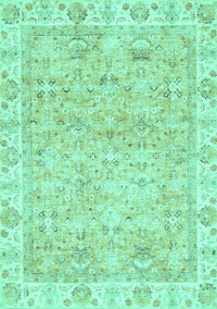 Abstract Turquoise Modern Rug, abs463turq