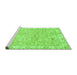 Sideview of Machine Washable Abstract Green Modern Area Rugs, wshabs463grn