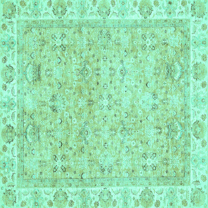 Square Abstract Turquoise Modern Rug, abs463turq
