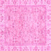 Square Machine Washable Abstract Pink Modern Rug, wshabs463pnk