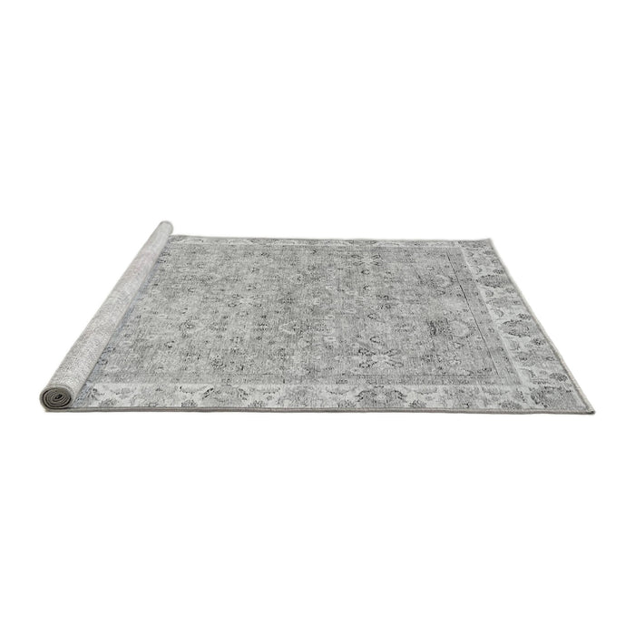 Sideview of Machine Washable Abstract Gray Modern Rug, wshabs463gry