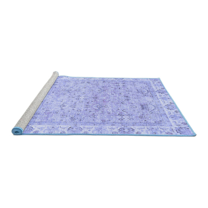 Sideview of Machine Washable Abstract Blue Modern Rug, wshabs463blu