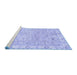 Sideview of Machine Washable Abstract Blue Modern Rug, wshabs463blu