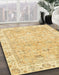 Abstract Yellow Modern Rug in Family Room, abs463