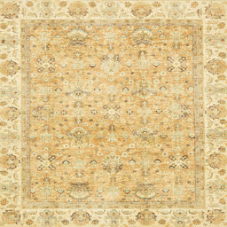 Square Machine Washable Abstract Yellow Rug, wshabs463