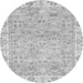 Round Abstract Gray Modern Rug, abs463gry