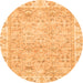 Round Abstract Orange Modern Rug, abs463org