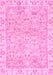 Machine Washable Abstract Pink Modern Rug, wshabs463pnk