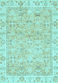 Abstract Light Blue Modern Rug, abs463lblu