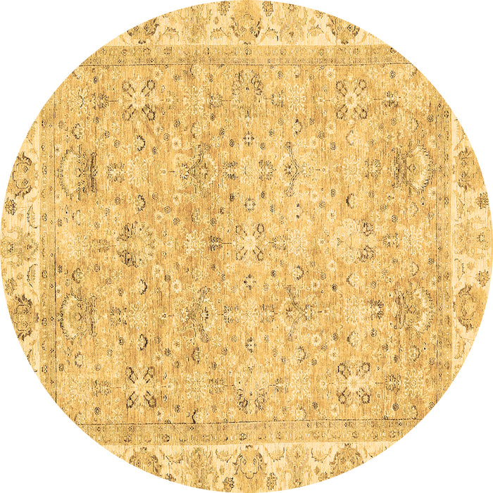 Round Abstract Brown Modern Rug, abs463brn