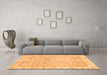 Machine Washable Abstract Orange Modern Area Rugs in a Living Room, wshabs463org