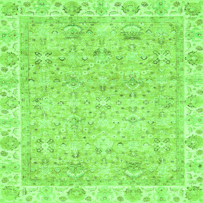 Square Machine Washable Abstract Green Modern Area Rugs, wshabs463grn