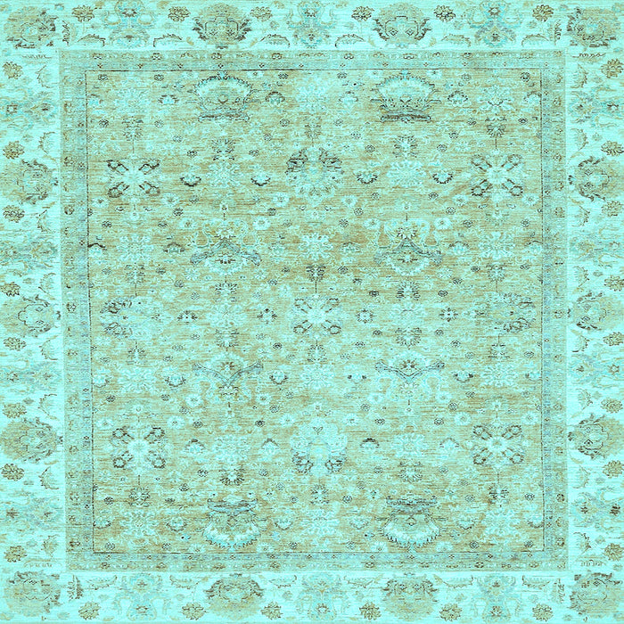 Square Abstract Light Blue Modern Rug, abs463lblu